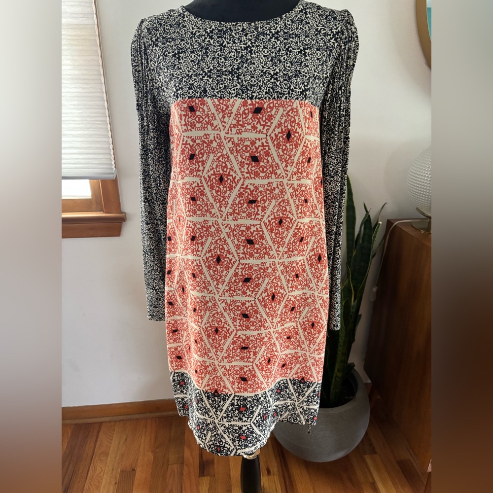 Chic Long Sleeve Geometric Dress